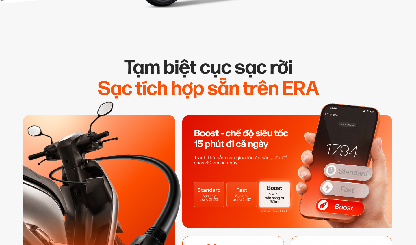 Cải tiến ưu việt — Tiên phong sạc tích hợp
